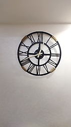 Ahşap Duvar Saati Egzotik Şık Tasarım (Gold Akrep Yelkovan Saniye)