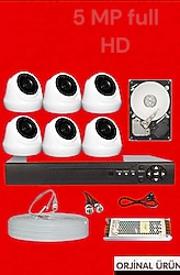 6 Kameralı set gece görüşü renkli warm Led HD