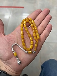 Gümüş Püsküllü Sıkma Kehribar