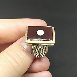 Sıfır Ürün Osmanlı Sıkma Kehribar Taşlı Gümüş Yüzük