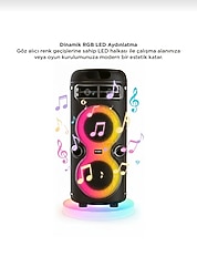 RGB Işıklı Mikrofonlu Bluetooth hoparlör Karaoke