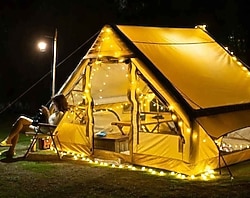 6 kişilik 4 mevsim lüks şişme çadır 420d Oxford kumaş- 300x210x200