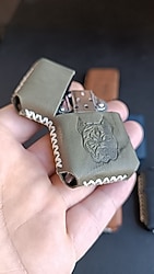 -sıfır ürün- hakiki deri benzinli çakmak kılıfı ve çakmak