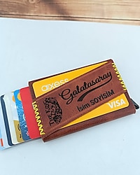 --sıfır ürün-- Galatasaray kişiye özel RFİD güvenlikli hakiki deri mekanizmalı kartlık