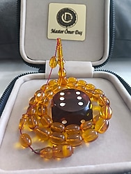 PATİNLİ ZAR KEHRİBAR TESBİH Usta işçilik