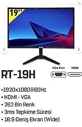 19" 3ms 1440X900 60HZ VGA HDMI Monitör SIFIR 2 YIL GARANTİLİDİR