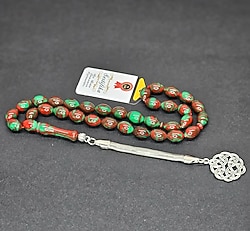 🔥🔥Yeşil ve Kırmızı Desenli sıkma kehribar🔥🔥