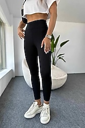 Yüksek bel fitilli spor tayt