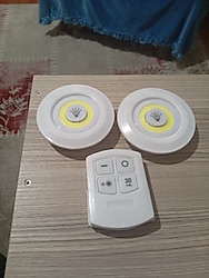 İki adet gece lambası ve kumanda sıfır