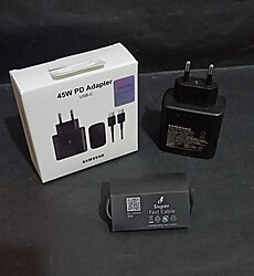 Samsung 45 watt şarj aleti süper hızlı şarj 2.0 destekli