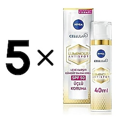 5 ADET x NIVEA Luminous 630 Leke Karşıtı Gündüz Yüz Bakım Kremi 40 ml