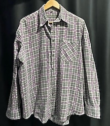 Retro Mor-Gri Ekose Gömlek