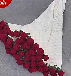 Buket kırmızı güllü 70 cm buket şal