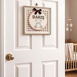 Hamra Atelier İsme Özel Kapı Süsü (Creamy Puff Collection)