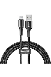 Sıfır Baseus marka Halo 2.4a Lightning 1 Metre Şarj Kablosu Siyah ‎CALGH-B01