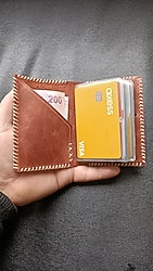 -Sıfır-Hakiki deri kişiye özel el yapımı minimal kartlık cüzdan