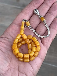 Gümüş Püsküllü Sıkma Kehribar