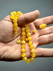 Doğal Kaya Damla Kehribar Tesbih