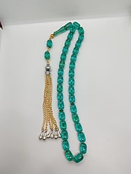 Altın Rengi Püskül Turkuaz Ateş Kehribar