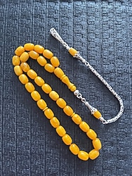 Bürokrat Boy Gümüş Püskül Sıkma Kehribar