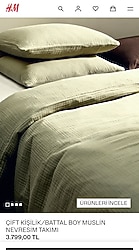 H&M Çift Kişilik Muslin Nevresim Takımı