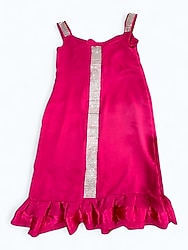 Kız Çocuk Taş Detaylı Pembe Elbise