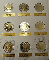 PARA, OSMANLI PADİŞAHLARI SERİSİ 1 TL METAL PARA 1-9 ARASI