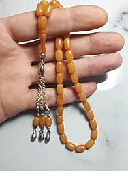 Küçük Boy Sıkma Kehribar Tesbih