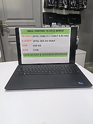 DELL VOSTRO 15-3510 İ7-1165 256GB SSD 8 GB RAM İNTEL İRİS XE GRP