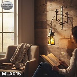 Dağcı Metal Duvar Askısı - Fener Askılığı - Rustik El Yapımı Macera Temalı Dekor - Mla015