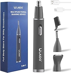 Şarjlı Burun Kulak Tüy Kesme ve Kaş Şekillendirme Cihazı, 3'ü 1 Erkekler ve Kadınlar için