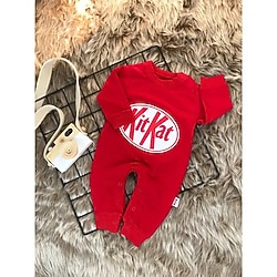 Murat Baby Kit Kat Baskılı Tulum Kırmızı