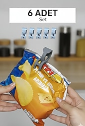 6'lı Paket Kapatma Klipsi Seti - Tazelik Koruyucu Mutfak Kilidi