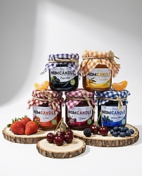 5li reçel görünümlü Kokulu Mum El yapımı dekoratif Mum