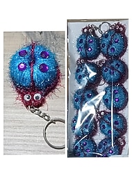 Elişi örgü mıknatıslı anahtarlık 10 adet