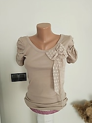 batik m beden fiyonk detaylı bluz