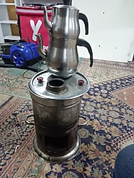 semaver tek musluklu odunlu kömürlü tam takım