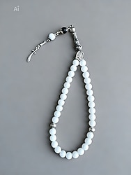 Beyaz Oniks Doğal Taş Tespih