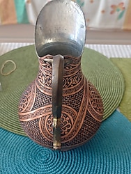 Ağır el işlemeli kalın bakır tamamen el yapımı sürahi