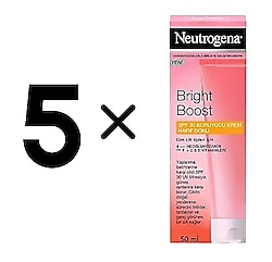 5 ADET X Neutrogena Bright Boost Spf30 Koruyucu Krem Hafif Doku 50 Ml