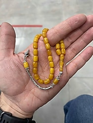 Gümüş Püsküllü Sıkma Kehribar