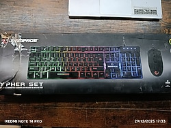 Rampage Km-Rx9 Cypher Siyah USB Gökkuşağı Zemin Aydınlatmalı Fransızca / Arapça Layout Standart Oyuncu Kl