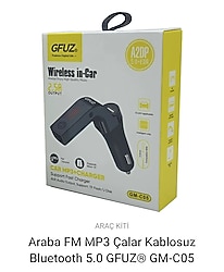 GFUZ GM-C05 Kablosuz Bluetooth Araç FM MP3 Çalar