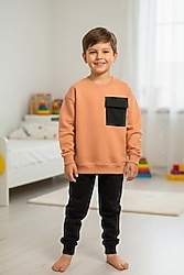 Cep Detaylı Erkek Çocuk Eşofman Takım