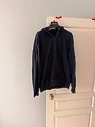 Kapüşonlu hırka kaban fermuarlı