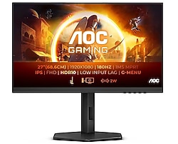 AOC 27G4X 27" 0.5 ms Full HD Pivot IPS 180 Hz Oyuncu Monitörü (TEŞHİR ÜRÜNÜ) 1 ADET ÖLÜ PİKSEL VARDIR
