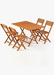 Meya Dekor 4+1 Katlanır Masa Sandalye Takım