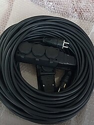 SIFIR 20 metre 3x2.5 siyah topraklamalı 3 Lü uzatma