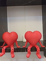 2 adet Kırmızı Kalp Figür Oturan  Flexi Model