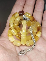 Ukrayna Kaya Damla Kehribar Tesbih Sıfır Ürün